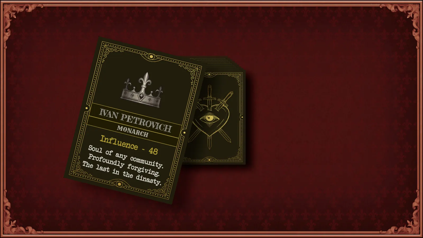 A guest card: Ivan Petrov, Monarch, influence 48.